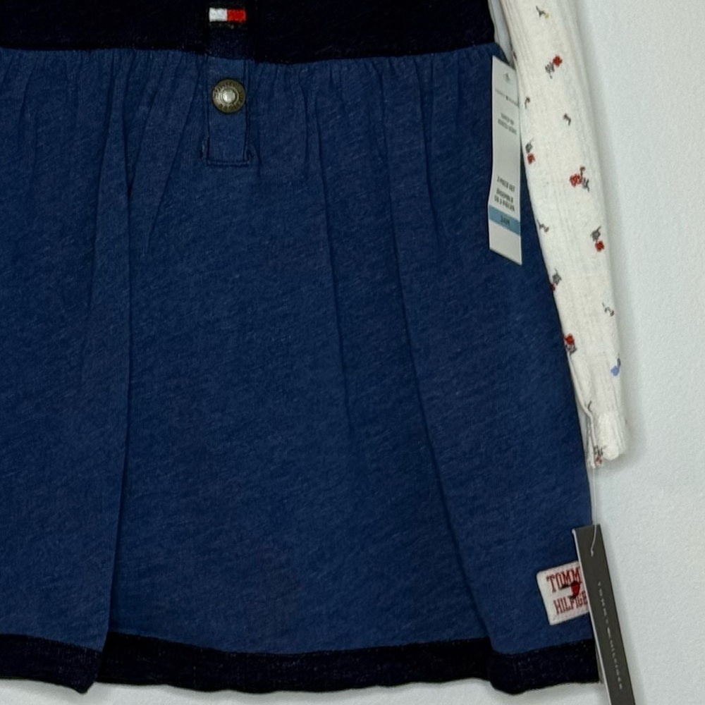 Tommy Hilfiger Navy and Cream Toddler Dress - Picture 3 of 3